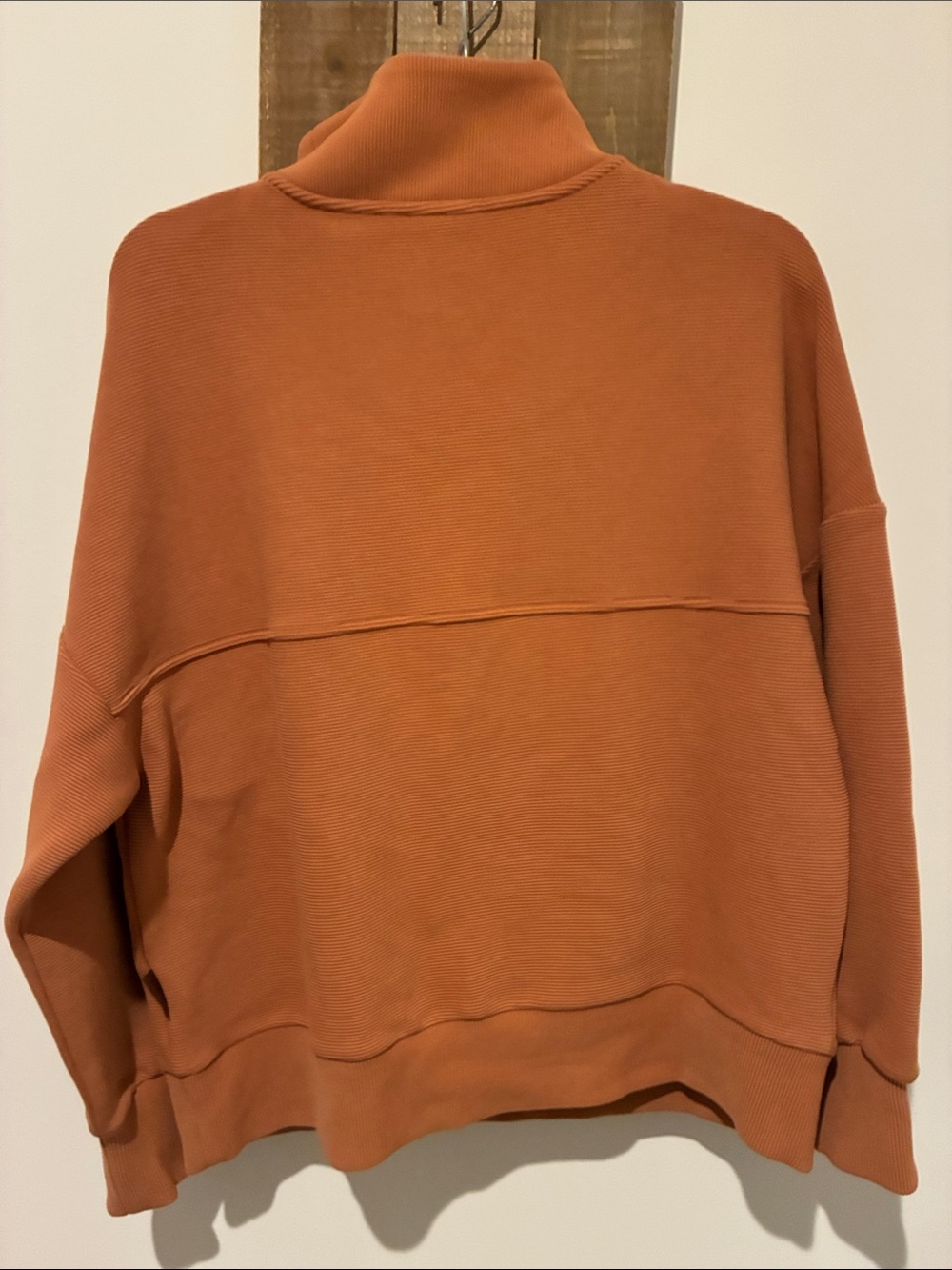 Varley Rust Zip-Front Ribbed Bomber Pullover - Picture 2 of 3